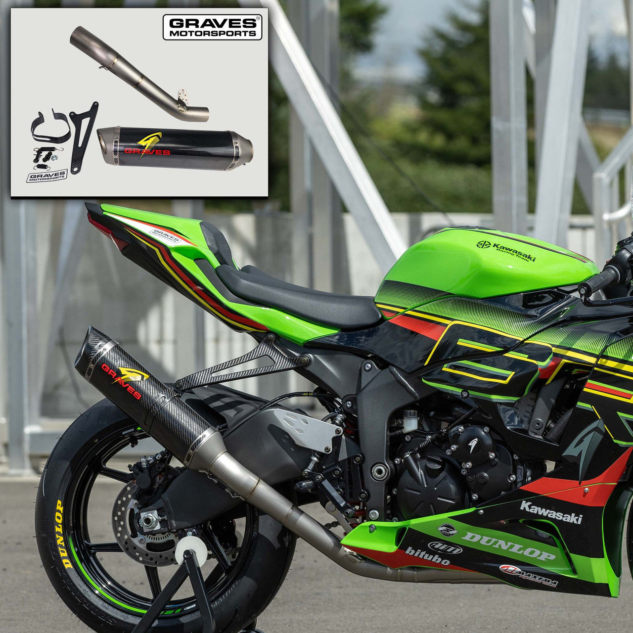 Graves Motorsports Cat Back Exhaust Kawasaki WORKS2 ZX-6R 2009-2018