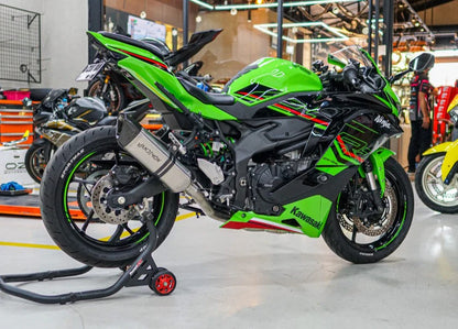 Vandemon Side Mount Titanium Race Exhaust System Kawasaki ZX4R-ZX4RR 2023-2026