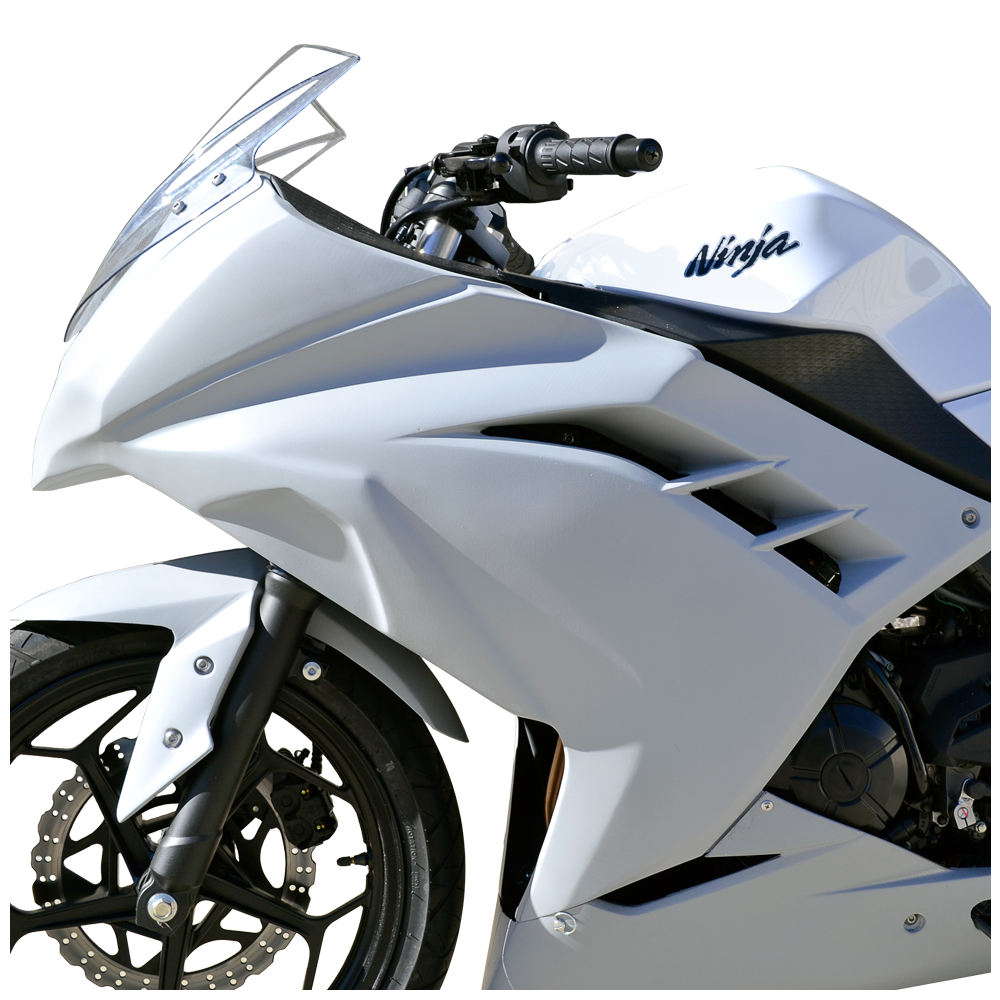 Hotbodies Racing Race Bodywork Primer Gray Kawasaki Ninja 300 2013-2017 - Adventure Parts