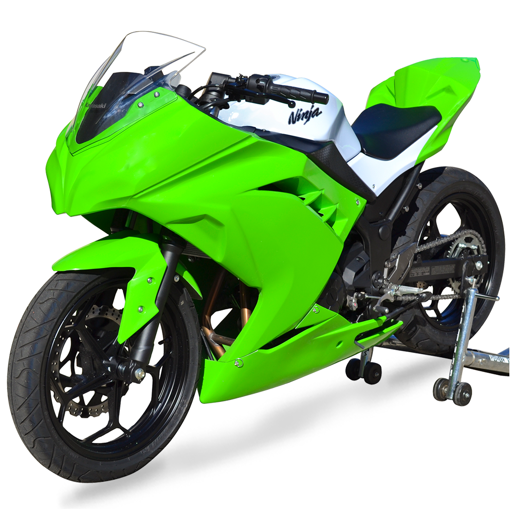 Hotbodies Racing Race Bodywork – Color Form Green Ninja 300 2013-2017 - Adventure Parts