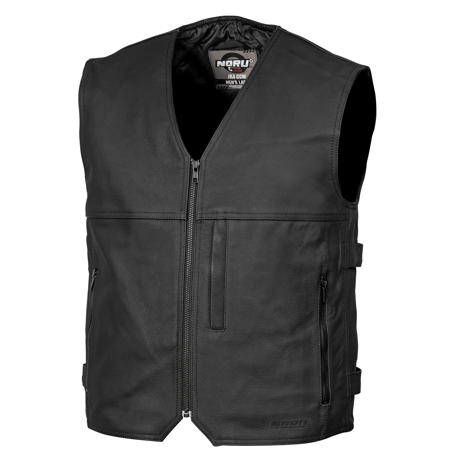 Noru Ika CCW Leather Motorcycle Vest - Adventure Parts