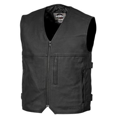 Noru Ika CCW Leather Motorcycle Vest - Adventure Parts