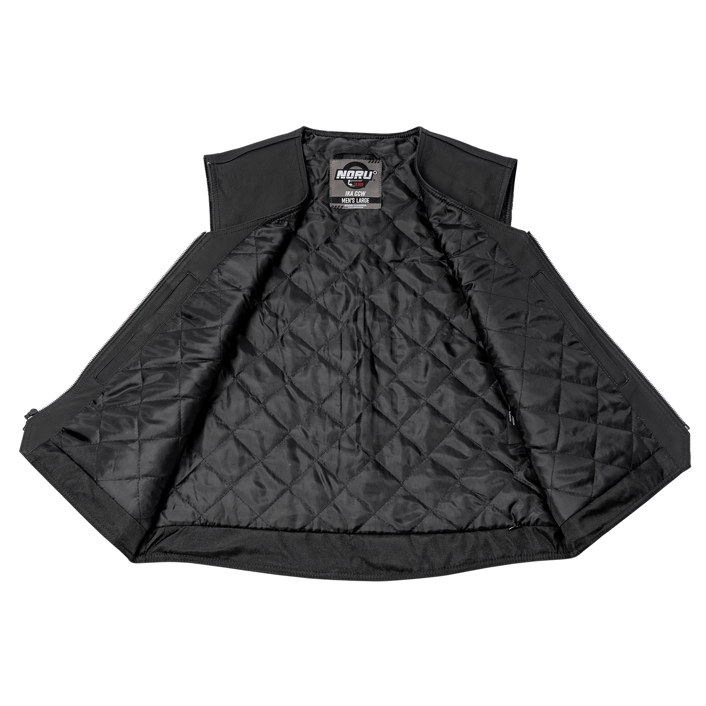 Noru Ika CCW Leather Motorcycle Vest - Adventure Parts