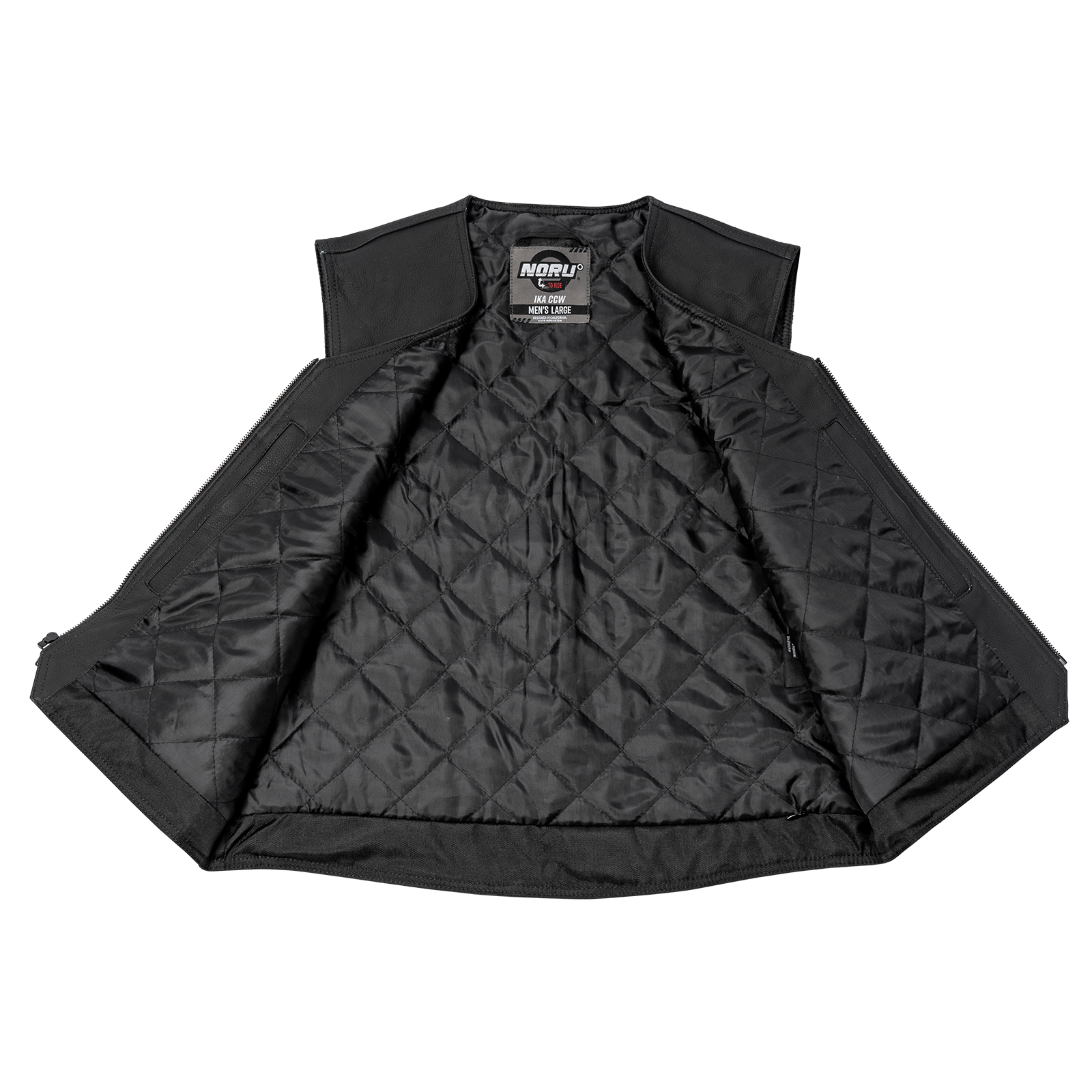 Noru Ika CCW Leather Motorcycle Vest - Adventure Parts