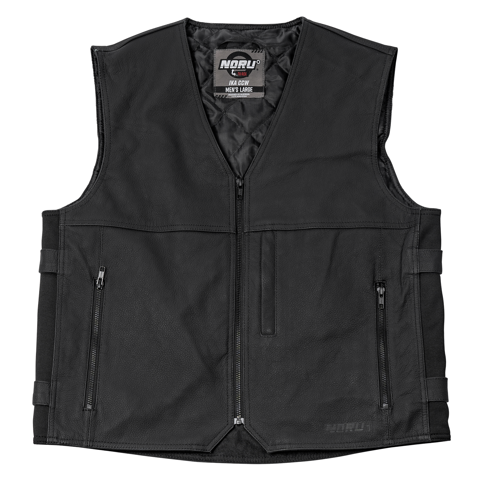 Noru Ika CCW Leather Motorcycle Vest - Adventure Parts
