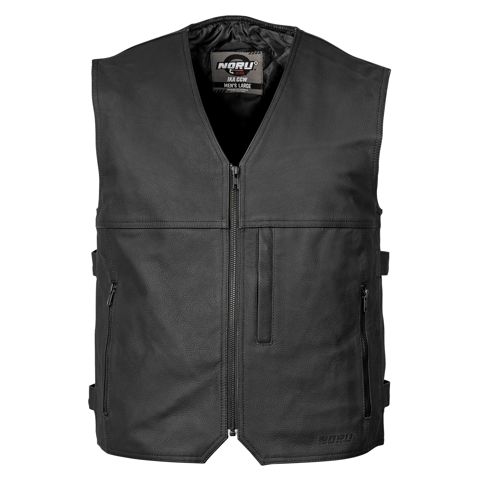 Noru Ika CCW Leather Motorcycle Vest - Adventure Parts
