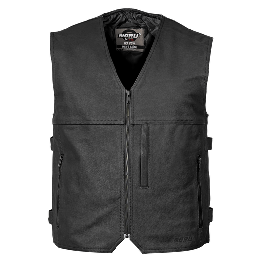 Noru Ika CCW Leather Motorcycle Vest - Adventure Parts