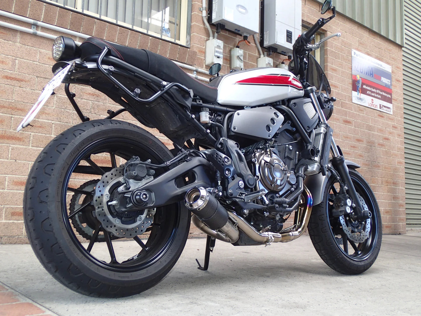 Vandemon Titanium Exhaust System Carbon Muffler Yamaha MT07 FZ07 XSR700 2014-2024
