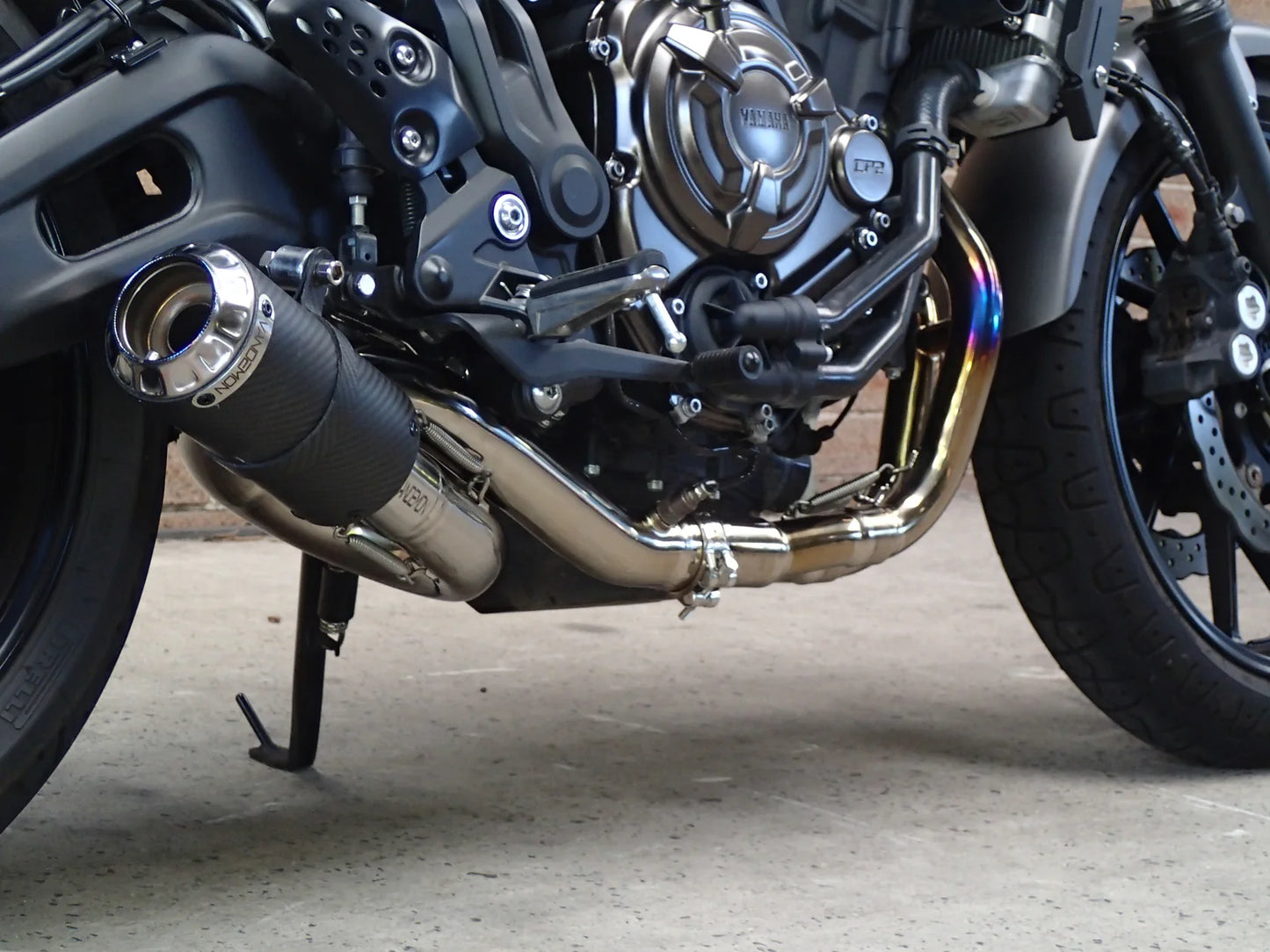 Vandemon Titanium Exhaust System Carbon Muffler Yamaha MT07 FZ07 XSR700 2014-2024