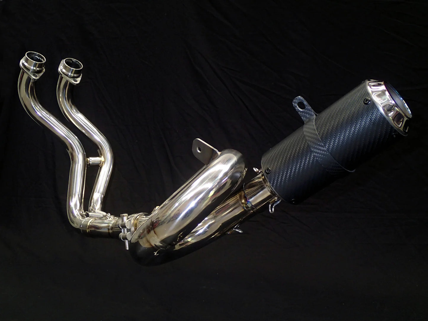Vandemon Titanium Exhaust System Carbon Muffler Yamaha MT07 FZ07 XSR700 2014-2024