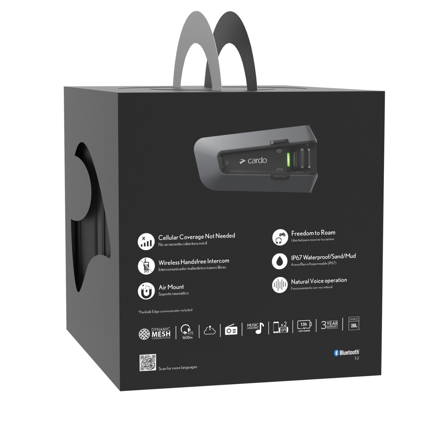 Cardo Packtalk Edgephones ORV Bluetooth Communication System