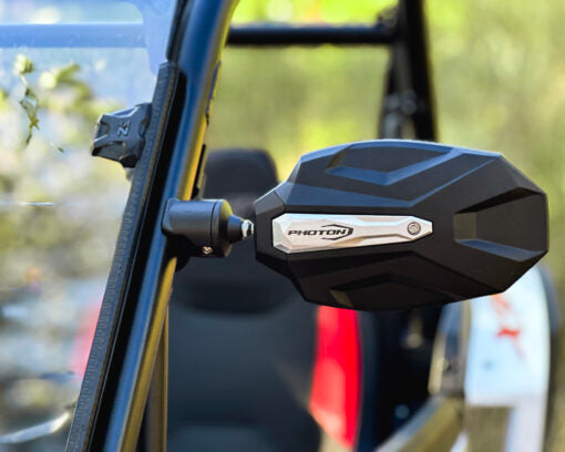 Seizmik Mirror Photon Side View with Cast Aluminum Body & Bezel ? Adjustable Clamp (Pair) - Adventure Parts