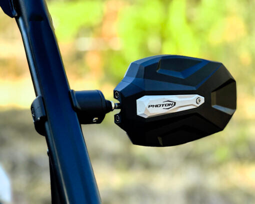 Seizmik Mirror Photon Side View with Cast Aluminum Body & Bezel ? Adjustable Clamp (Pair) - Adventure Parts