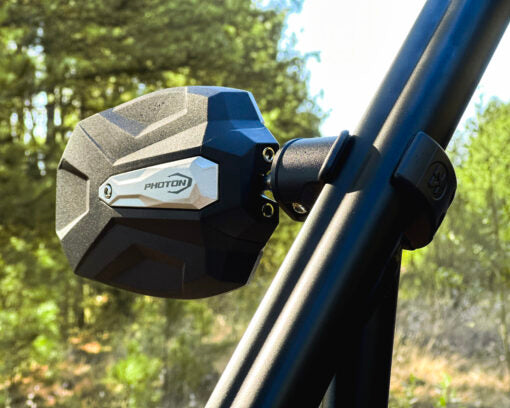 Seizmik Mirror Photon Side View with Cast Aluminum Body & Bezel ? Adjustable Clamp (Pair) - Adventure Parts