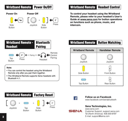 Sena Wristband Bluetooth Remote