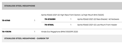 Hindle Evolution Megaphone Full Exhaust System Aprilia RS660 2021-2024 - Adventure Parts