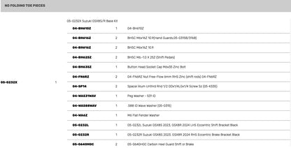 Woodcraft Complete Std. Shift Rearset Kit W/ Pedals Suzuki GSX-8S 2023-2025 - Adventure Parts