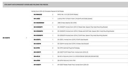 Woodcraft Rearset Honda Grom 125 2022-2025 - Adventure Parts