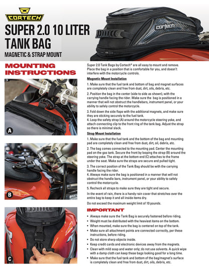 Cortech Super 2.0 10L Motorcycle Tank Bag - Adventure Parts