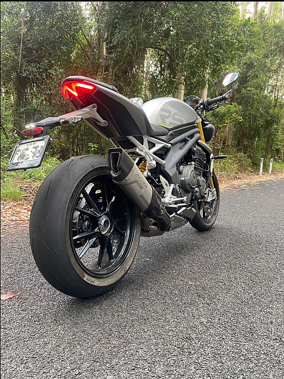 Vandemon Bimodal Titanium Stealth Slip-On Muffler Triumph Speed Triple 1200RS & RR 2021-2024