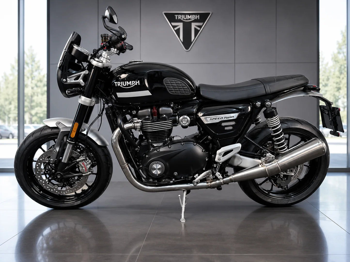 Vandemon Polished Titanium Exhaust Triumph Speed Twin 1200 2019-2024