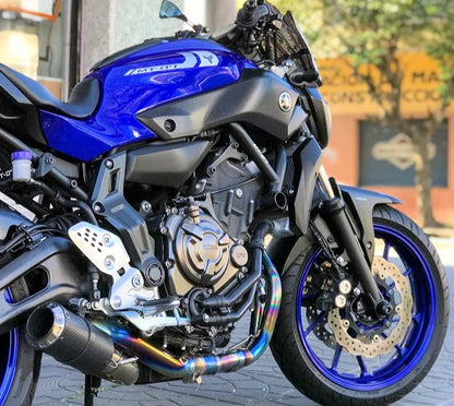Vandemon Titanium Exhaust System Carbon Muffler Yamaha MT07 FZ07 XSR700 2014-2024