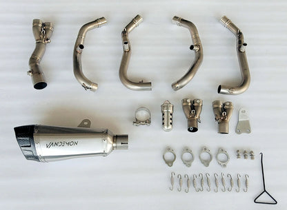Vandemon Titanium Low Mount Exhaust System Kawasaki ZX4R-ZX4RR & ZX25R 2023-2026