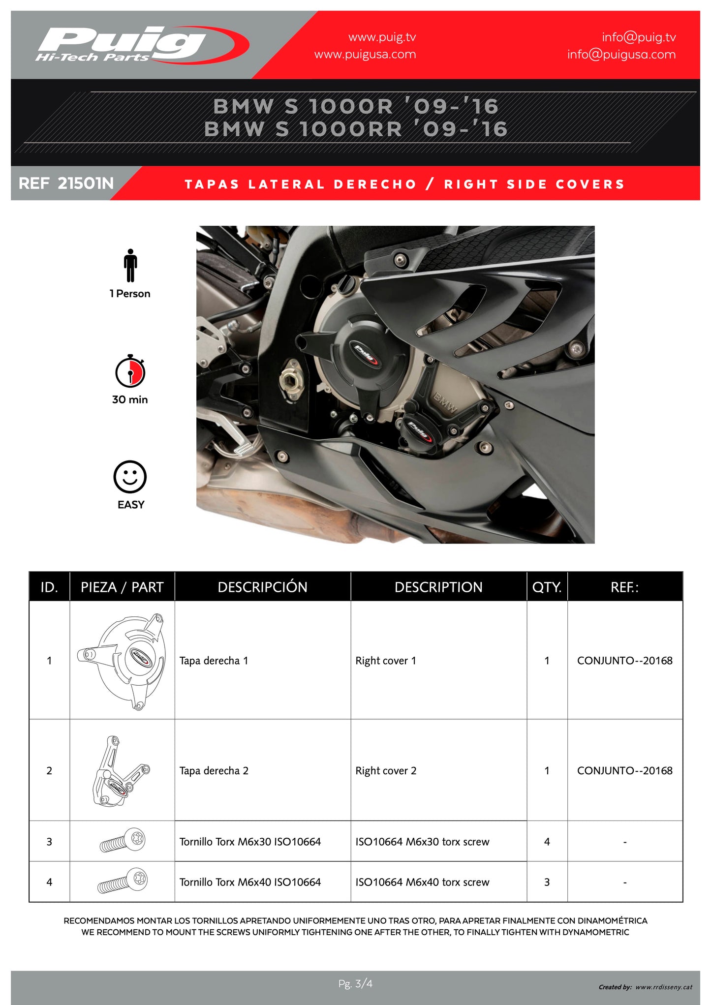 Puig Engine Case Covers Track BMW S1000R 2014-2016, S1000RR 2009-2016