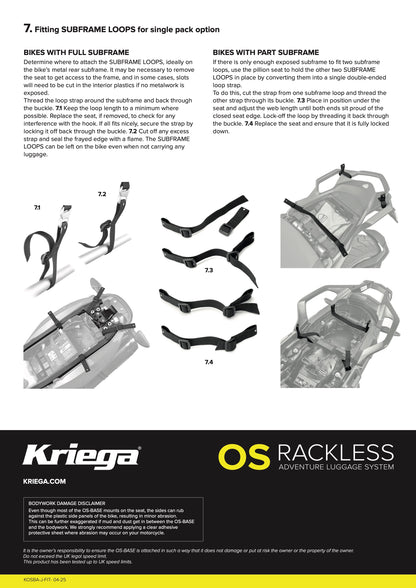 Kriega OS-Base Pannier Mounting Kit ADV Motorcycle
