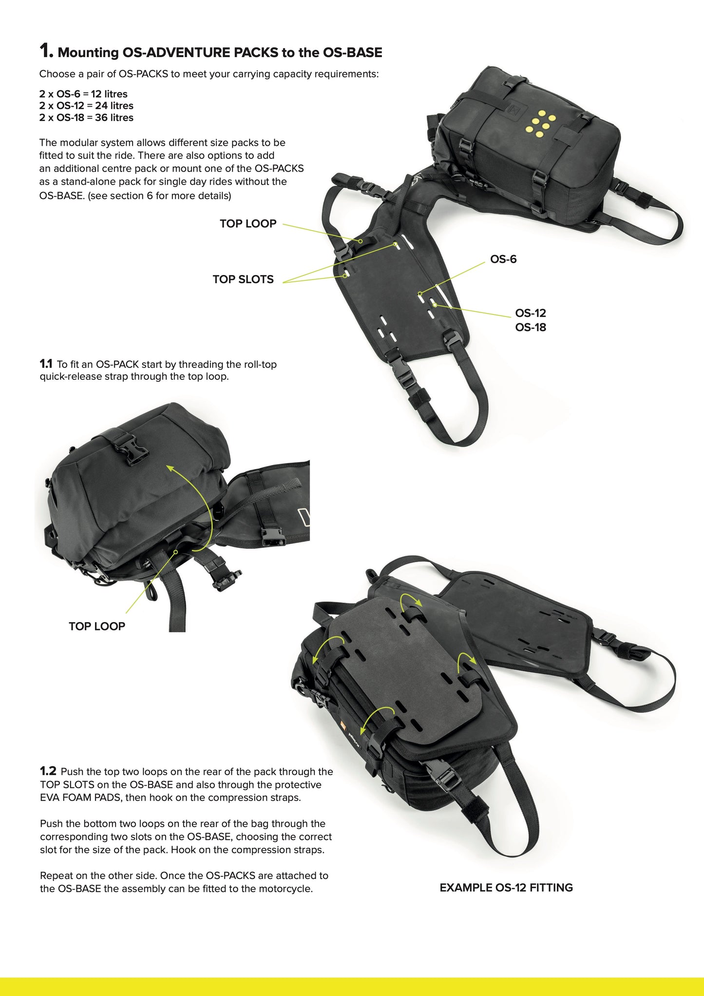 Kriega OS-Base Pannier Mounting Kit ADV Motorcycle
