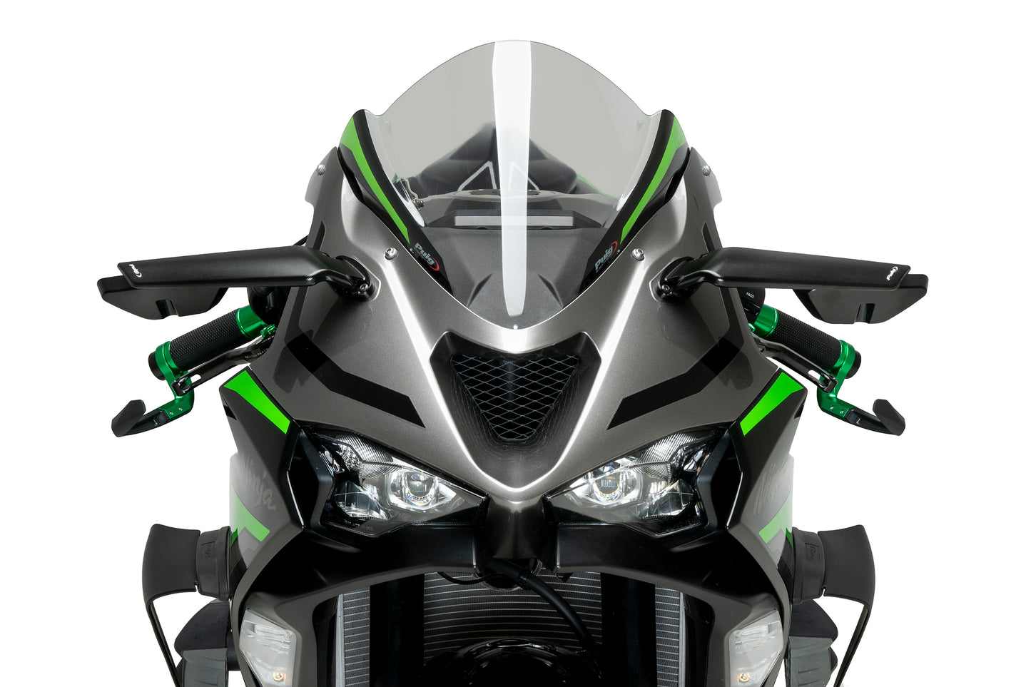 Puig Rearview Black Mirror Aileron Set Kawasaki ZX-10R 2021-2024
