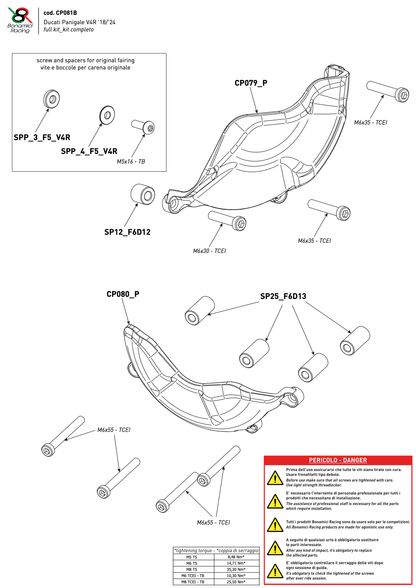 Bonamici Case Savers Full Kit Ducati Panigale V4R 2018-2024