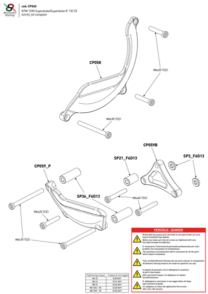 Bonamici Case Savers Full Kit KTM 1290 Super Duke, R 2013-2023