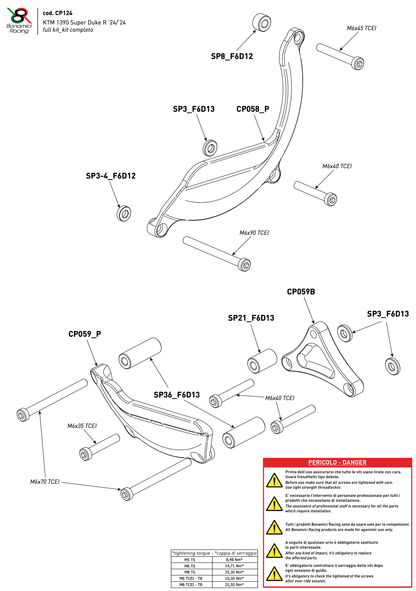 Bonamici Case Savers Full Kit KTM 1390 Super Duke R 2024+