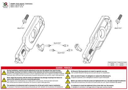 Bonamici Chain Adjuster BMW S1000RR 2008-2019, S1000R 2012-2020