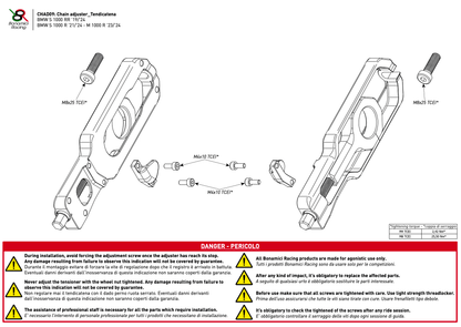 Bonamici Chain Adjuster BMW S1000RR 2020+, S1000R 2021+, M1000RR 2023-2024