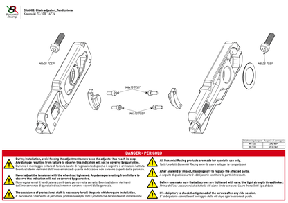 Bonamici Chain Adjuster Kawasaki Ninja ZX-10R 2016-2024