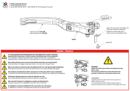 Bonamici Folding Levers Honda CBR600RR 2007-2024