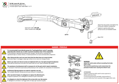Bonamici Folding Levers Triumph Speed Triple 1050/1050R 2011-2017