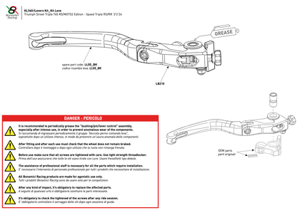 Bonamici Folding Levers Triumph Speed Triple RS/RR 2021-2024