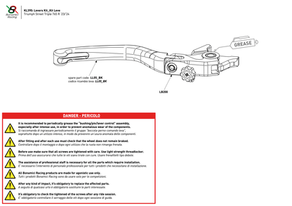 Bonamici Folding Levers Triumph Street Triple 765R 2023-2024