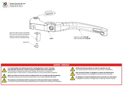 Bonamici Folding Levers Yamaha YZF-R1 2004-2014