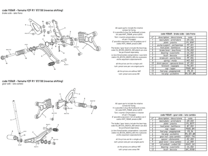 Bonamici Rearsets "GP" Shift Yamaha YZF-R1 2007-2008