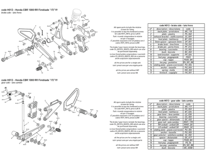 Bonamici Rearsets Honda CBR1000RR Fireblade 2017-2019