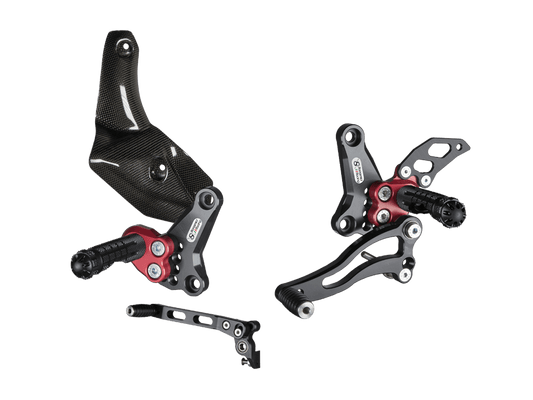 Bonamici Rearsets w/ Carbon Exhaust Guards Ducati Streetfighter 848/1098 2009-2016