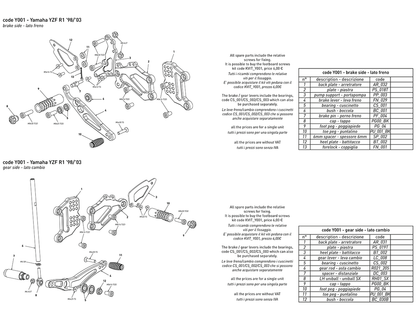 Bonamici Rearsets Yamaha YZF-R1 1998-2003