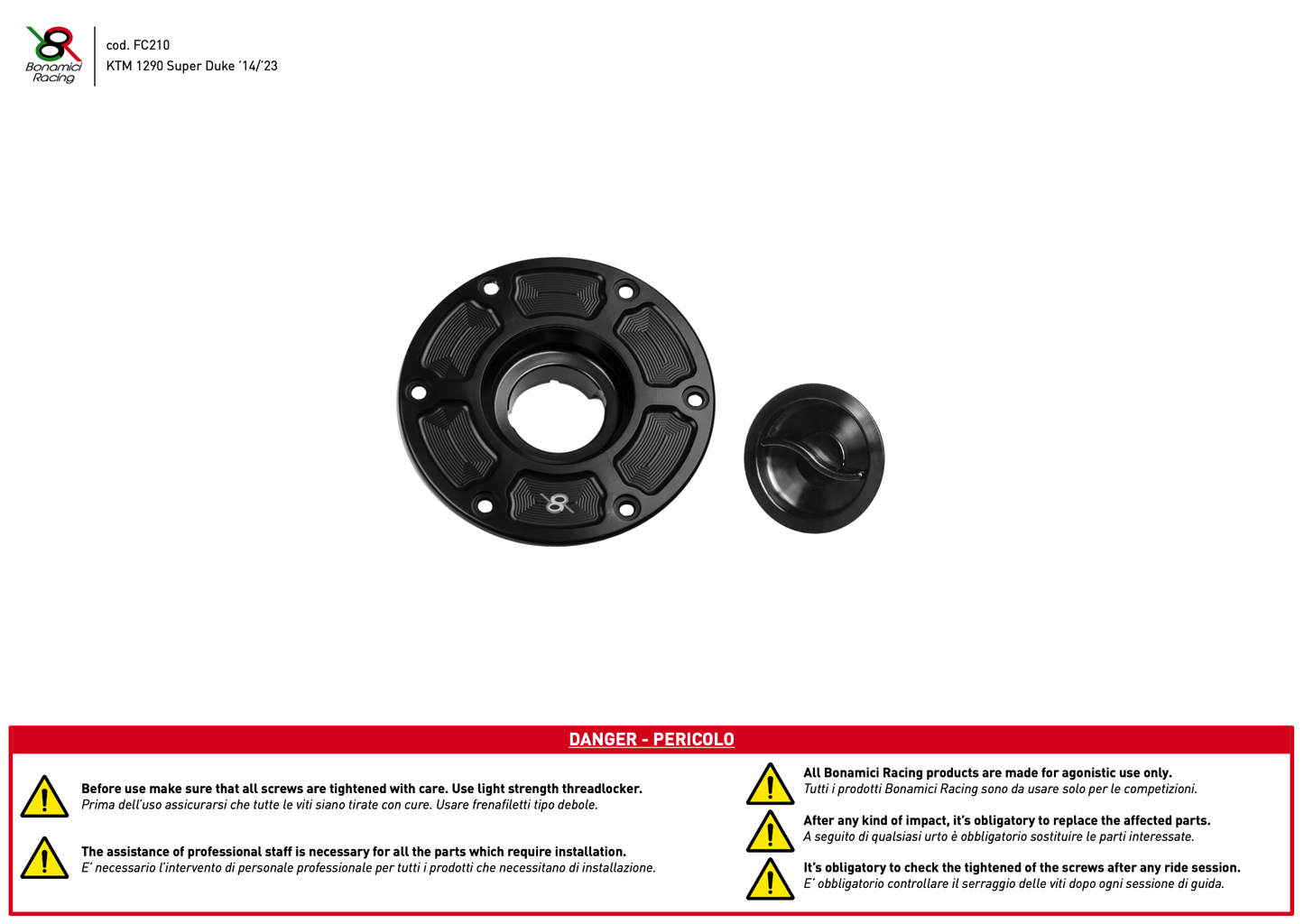 Bonamici Tank Cap KTM 1290 Super Duke R/GT 2013-2023