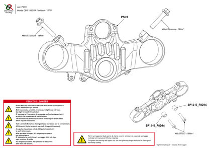 Bonamici Top Triple Clamp (Street) Honda CBR1000RR Fireblade SP/SP2 2017-2019