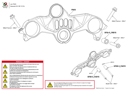 Bonamici Top Triple Clamp (Street) Kawasaki Ninja ZX-10R 2021-2024