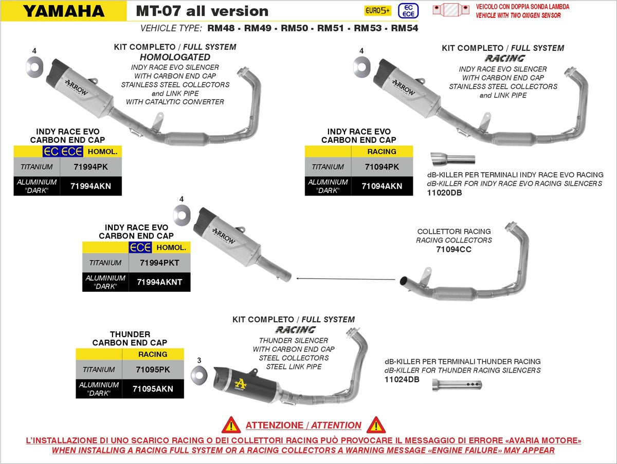 Arrow Full Exhaust System Suzuki GSX-8R 2024-2026 - Adventure Parts